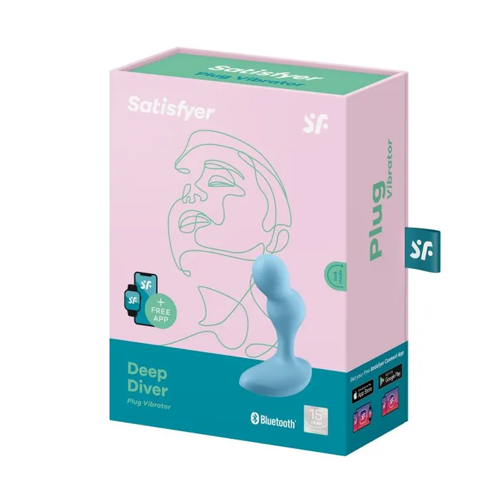 Satisfyer Anal Satisfyer Deep Diver Vibrating Connect App Anal Plug Blue