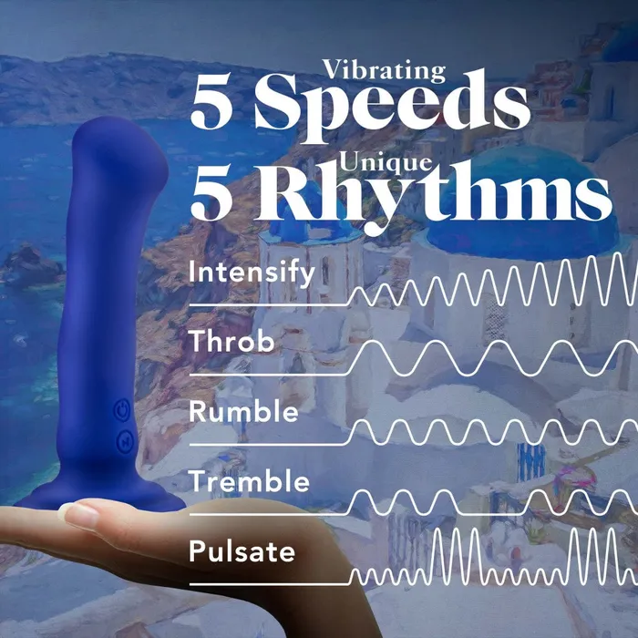 Blush Anal Impressions By Blush Santorini GSpot Blue 65Inch Long Rechargeable Vibrating Dildo With Suction Cup Base