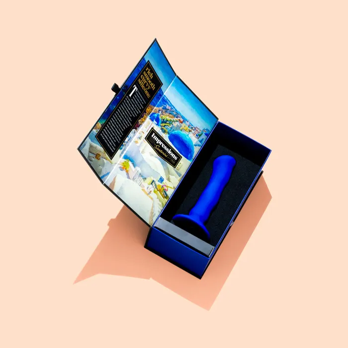 Blush Anal Impressions By Blush Santorini GSpot Blue 65Inch Long Rechargeable Vibrating Dildo With Suction Cup Base