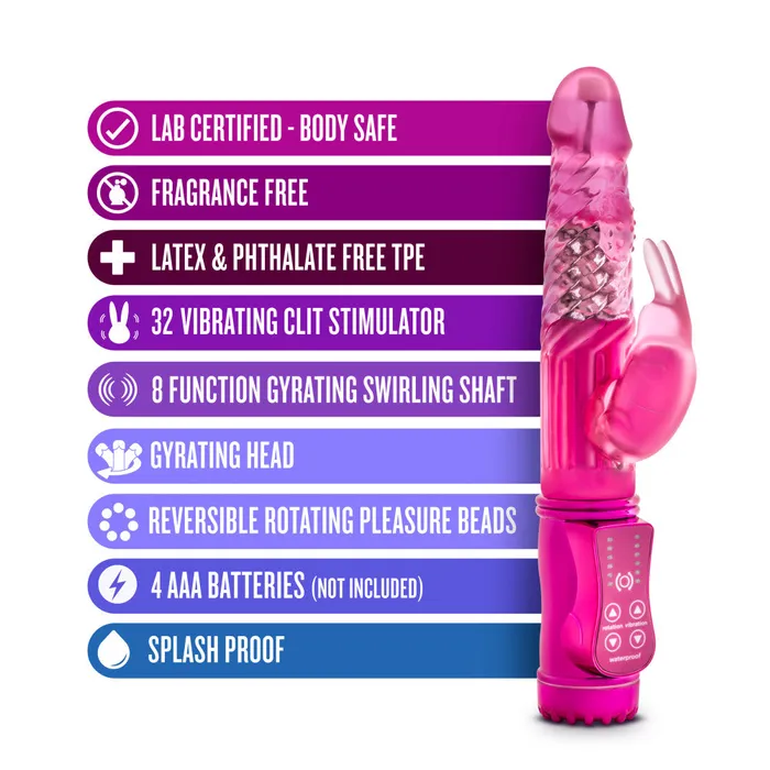Sexy Things By Blush Romping Rabbit Fuchsia Inch Rabbit Vibrator Blush Vibrators