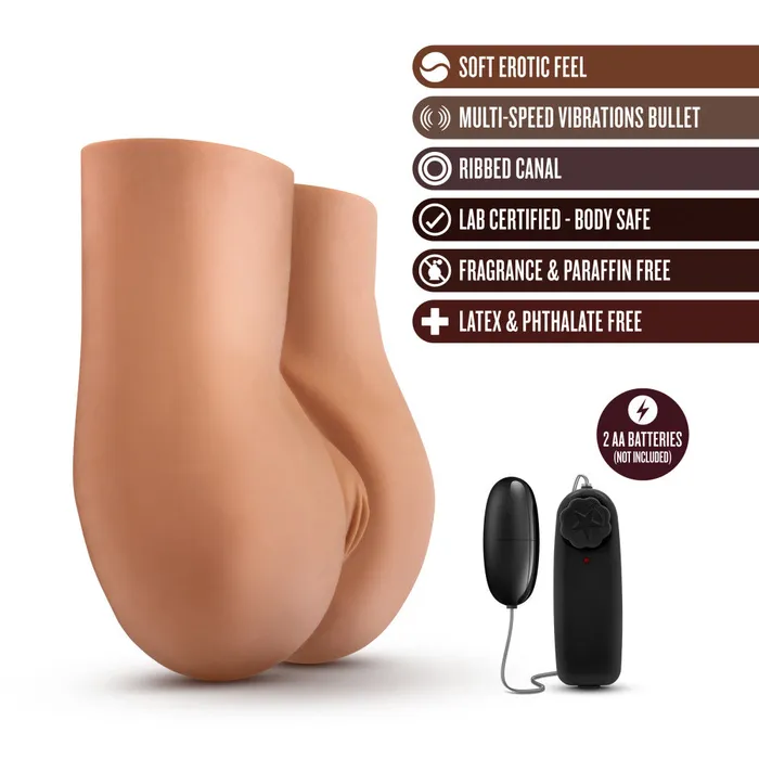 X5 Men By Blush Pound Me Deep Realistic Mocha Vibrating Masturbator Stroker Blush Male Sex Toys