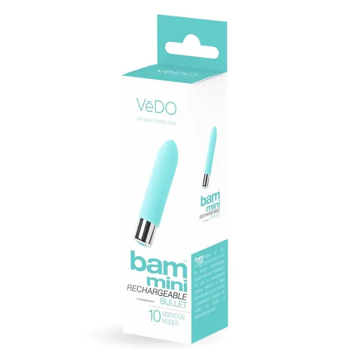 Bam Mini Rechargeable Bullet Vibe Turquoise VeDO Female Sex Toys Bam Mini Rechargeable Bullet Vibe Turquoise VeDO Female Sex Toys