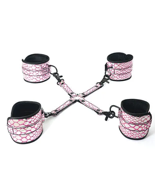 Couples Spartacus Spartacus Faux Leather Wrist Ankle Restraints with Hog Tie Couples Spartacus Spartacus Faux Leather Wrist Ankle Restraints with Hog Tie