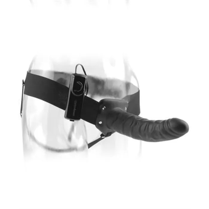 Fetish Fantasy Series 8Inch Vibrating Hollow Strapon Black Pipedream Female Sex Toys Fetish Fantasy Series 8Inch Vibrating Hollow Strapon Black Pipedream Female Sex Toys