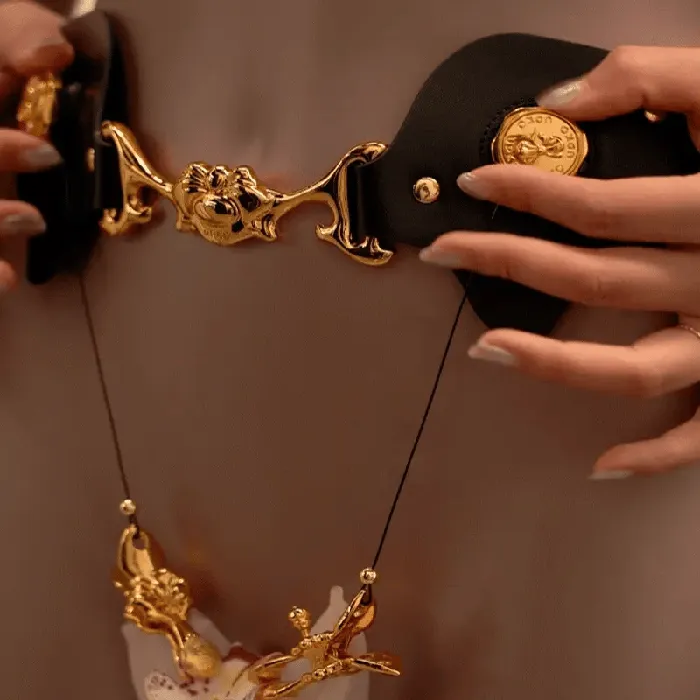 Upko Mystic Bond Collection Belt With Labia Extender Clamps UPKO Female Sex Toys