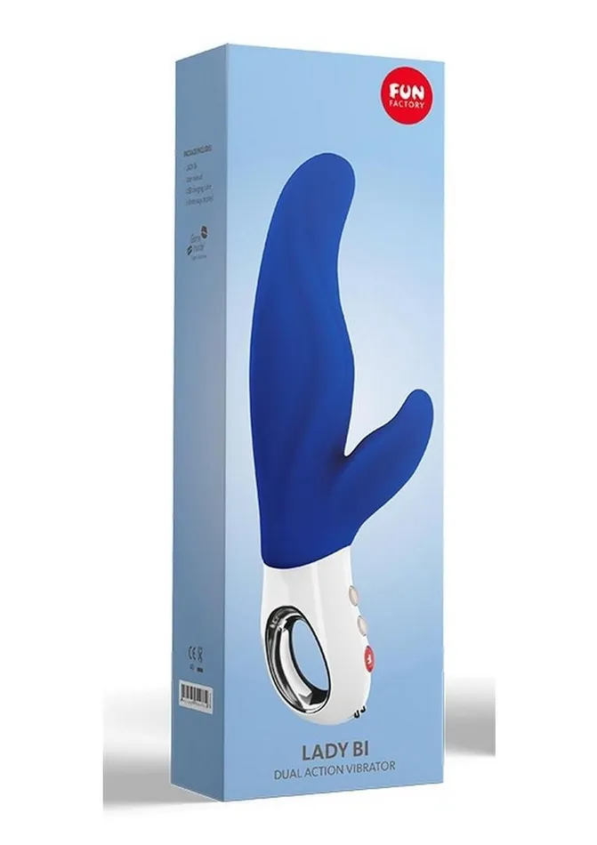 Fun Factory Female Sex Toys Lady Bi Silicone Vibrator with Clitoral Stimulator Ultramarine