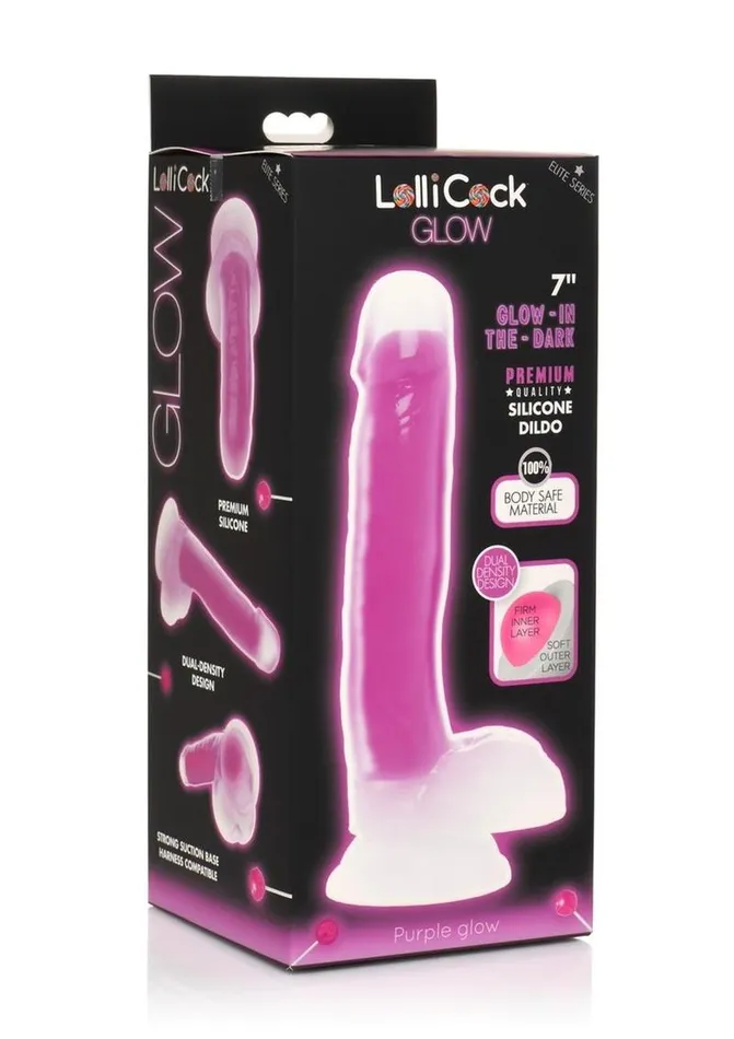 Lollicock Glow In The Dark Silicone Dildo with Balls Lollicock Female Sex Toys