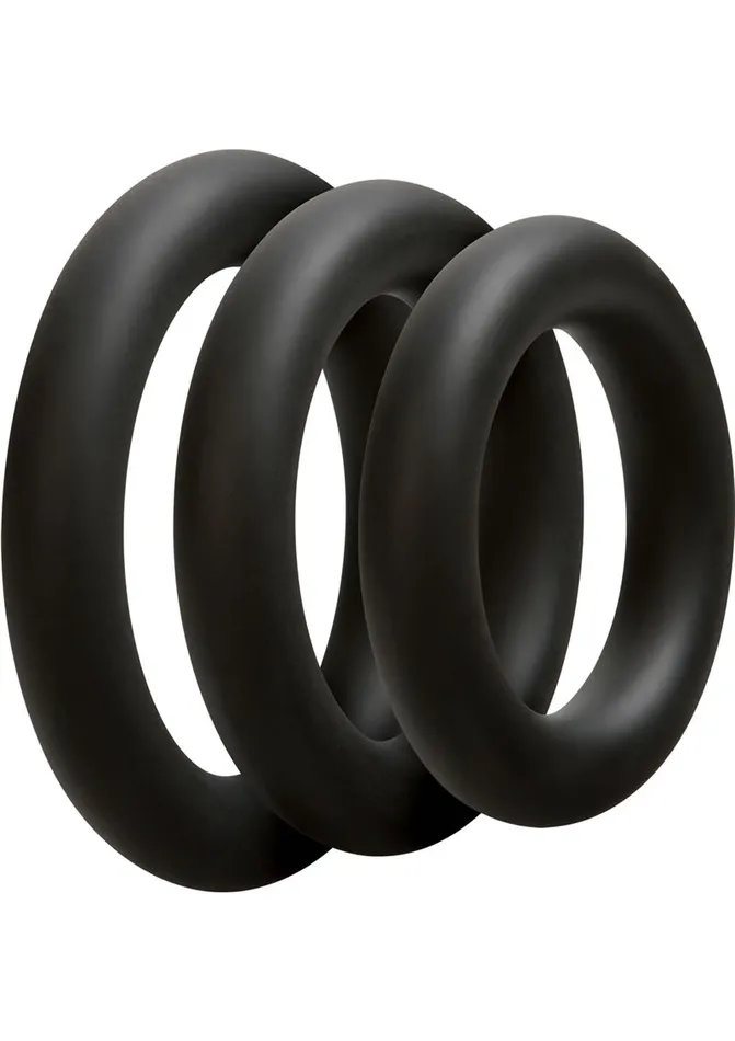 Male Sex Toys OptiMALE Optimale 3 CRing Set Silicone Cock Ring Thick