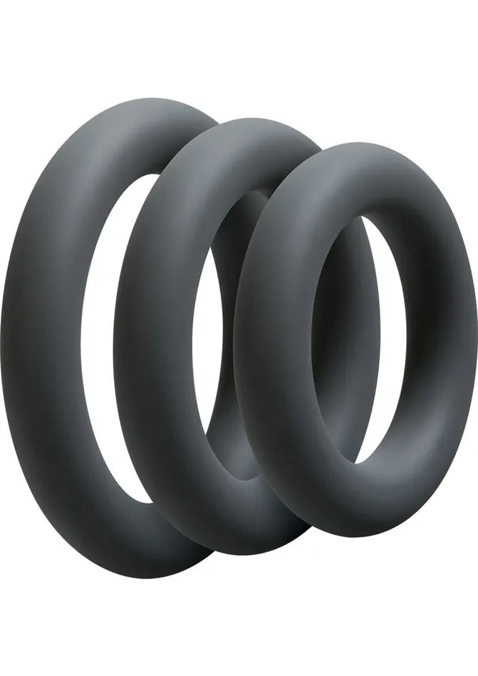 Male Sex Toys OptiMALE Optimale 3 CRing Set Silicone Cock Ring Thick
