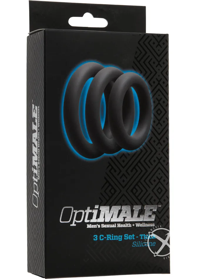 Male Sex Toys OptiMALE Optimale 3 CRing Set Silicone Cock Ring Thick