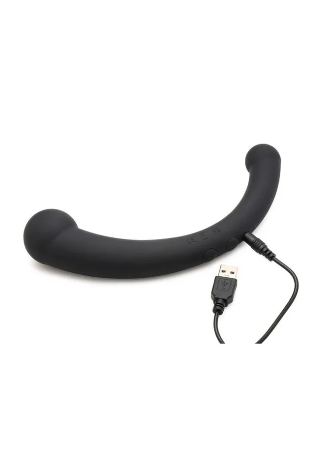 Master Series 10x VibraCrescent Rechargeable Silicone Vibrating Dual Ended Dildo Master Series Female Sex Toys